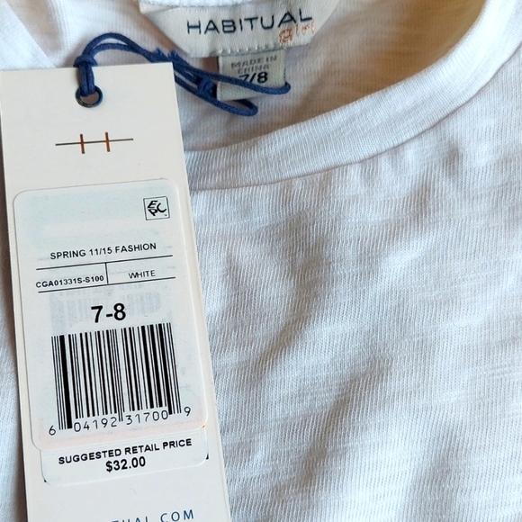 Habitual Kid Envelope Puff Sleeve Top T-shirt - white - girl 7/8 - Picture 5 of 7